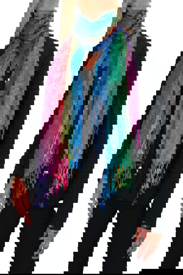 Paulo Due Rainbow Floral Paisley Pashmina Shawl Scarf