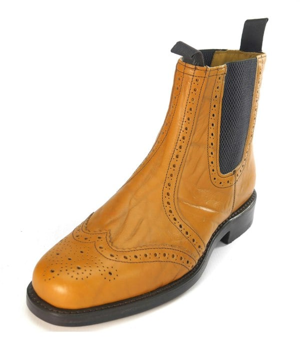 Charles Horrel England CH2003 Welted Brogue Chelsea Tan Mustang Leather Sole