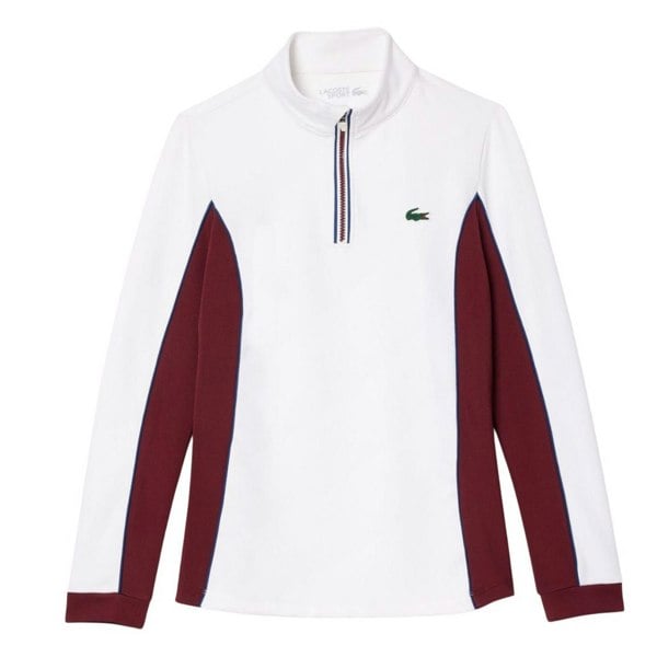 Lacoste Women's Layered Slim Tennis Sweatshirt - White/Red