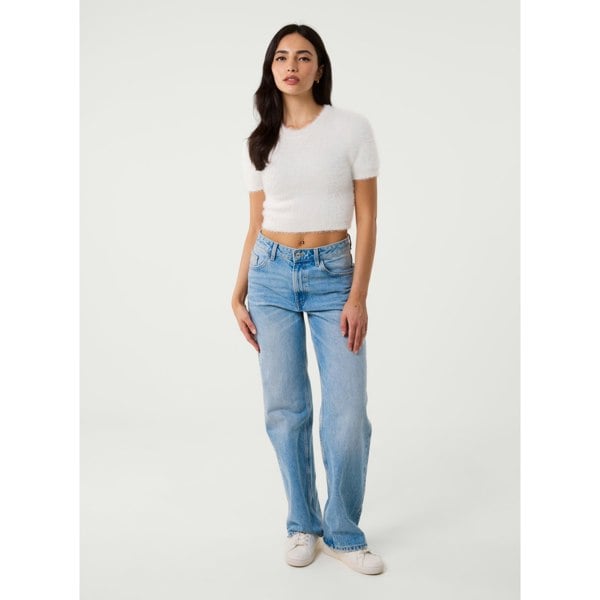 Pink Vanilla Short Sleeve Fluffy Knit Jumper