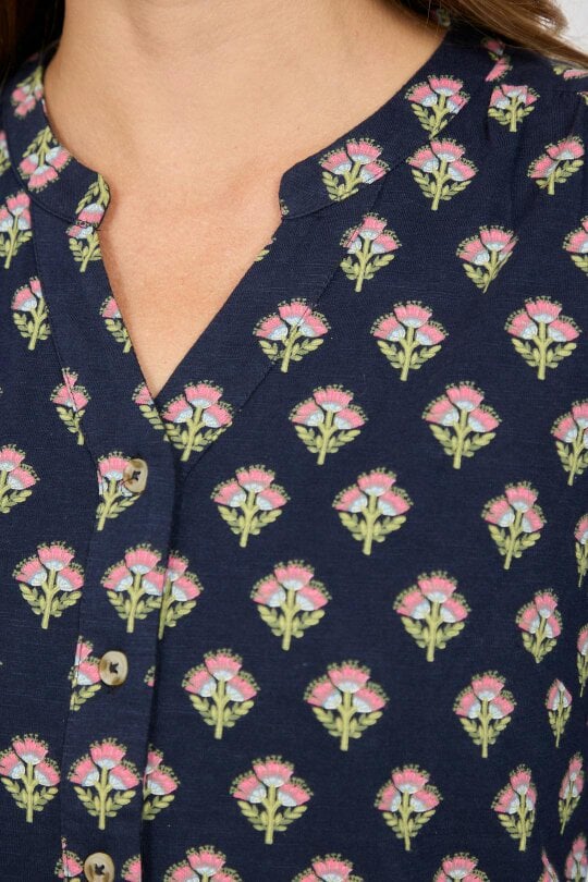 Mudflower Leaf Print Cotton Shirt