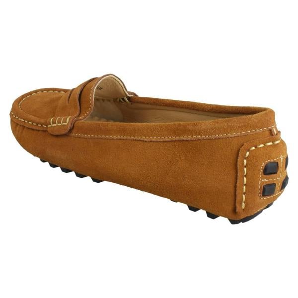 Down to Earth Ladies Down To Earth Suede Leather Slip On Moccasins F80593