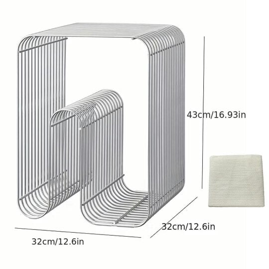 Havendro Metal Wire Side Table Magazine Rack Compact End Table for Sofa & Bedside Holder