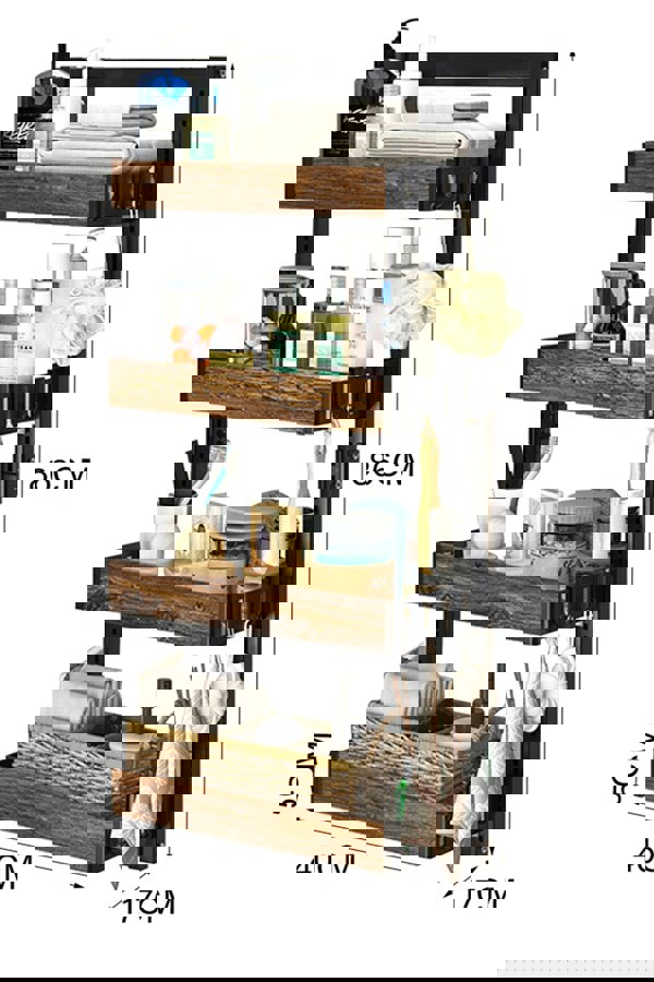 Living and Home 4 Tier Hanging Detachable Shower Caddy Shelf Kitchen Pantry Organizer Over Door No Drilling