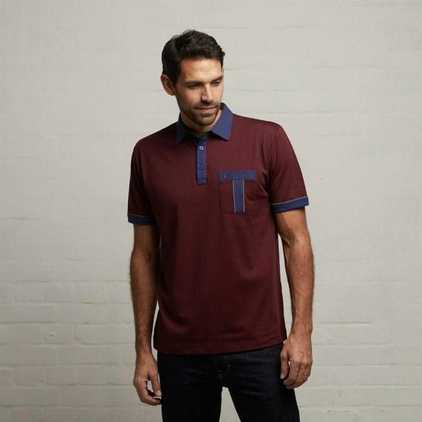 Gabicci G53X10 Mens Short Sleeve Plated Jersey Polo Shirt Gabicci Classic - BERRY