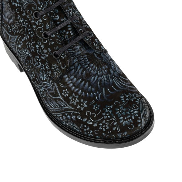 Embassy London Laviva High - Black & Blue - Women's leather-lined wide fit high ankle boot