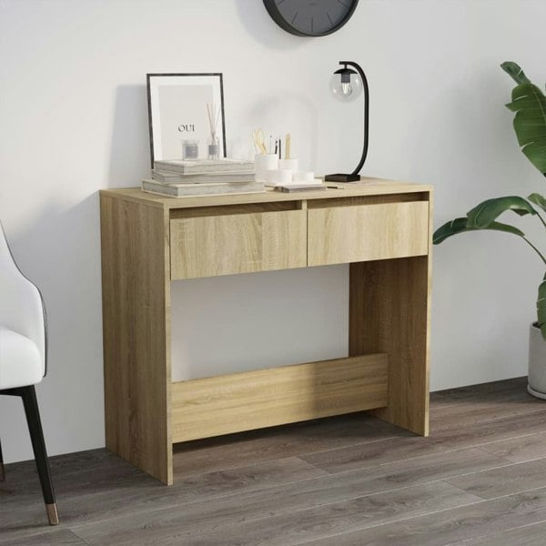 Berkfield Console Table Sonoma Oak 89x41x76.5 cm Steel