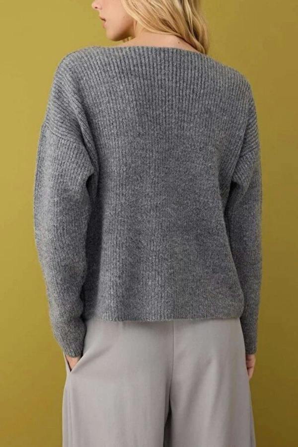 WOVCOR 2-Piece Knit Soft-Textured Blouse-Cardigan Set