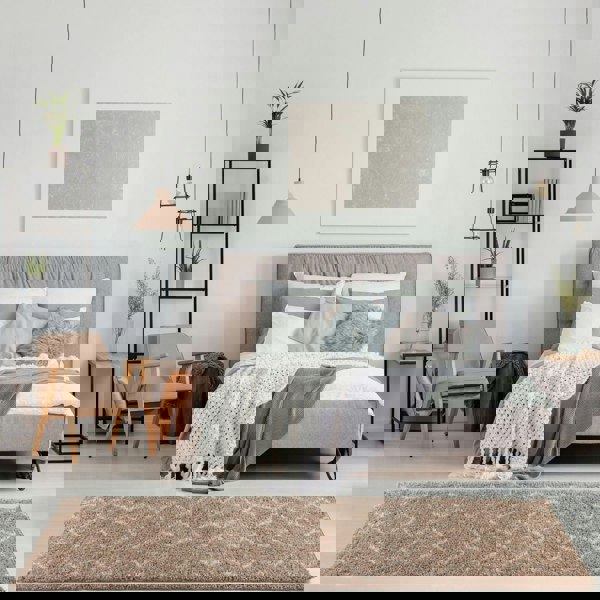 Shaggy rug Beige colour High Quality Elegant Moroccan Pattern