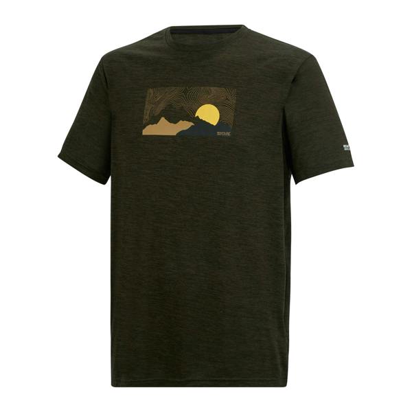 Regatta Mens Fingal Landscape T-Shirt - Dark Khaki Marl - 