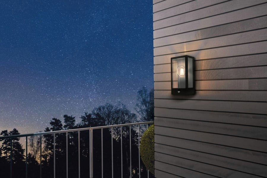 EGLO Alamonte Black Steel Outdoor Wall Light