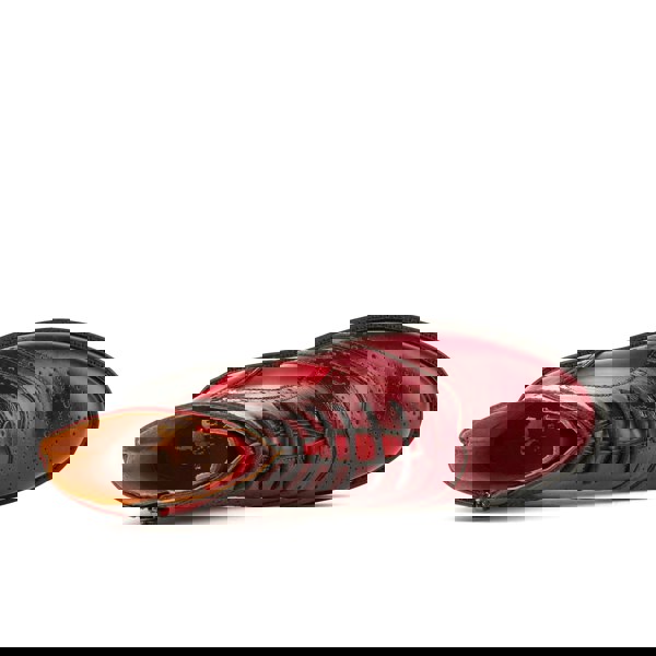 Embassy London Brick Lane Boots - Claret - Women's dark red leather oxford boot with brogue styling