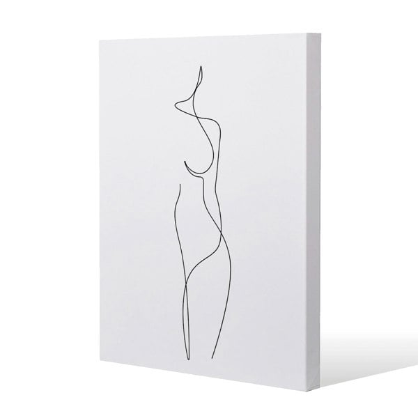 Benjamin Tate Design line art drawing of woman Slim Style Canvas Print  75x100cm , 15mm Slim Real wood.
