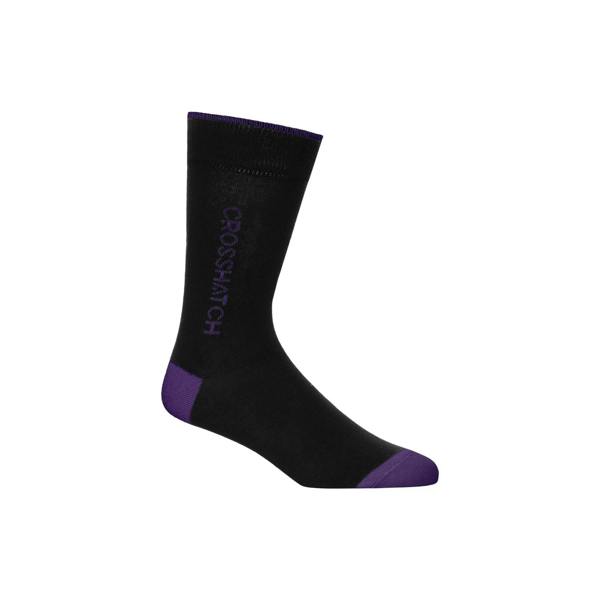 Crosshatch Mens Glowbow Crew Socks (Pack of 5) - Black/Multicoloured - 