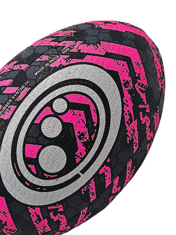 Street Rugby Ball – Black/Pink, Size 5 - Optimum
