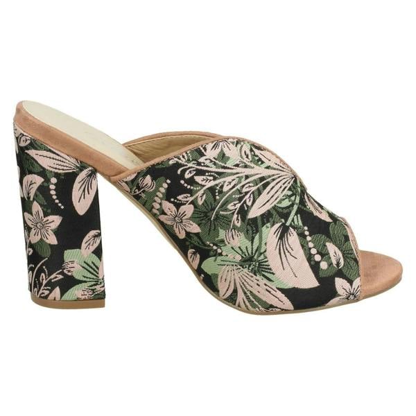 Spot On Ladies Spot On High Chunky Heel Mules