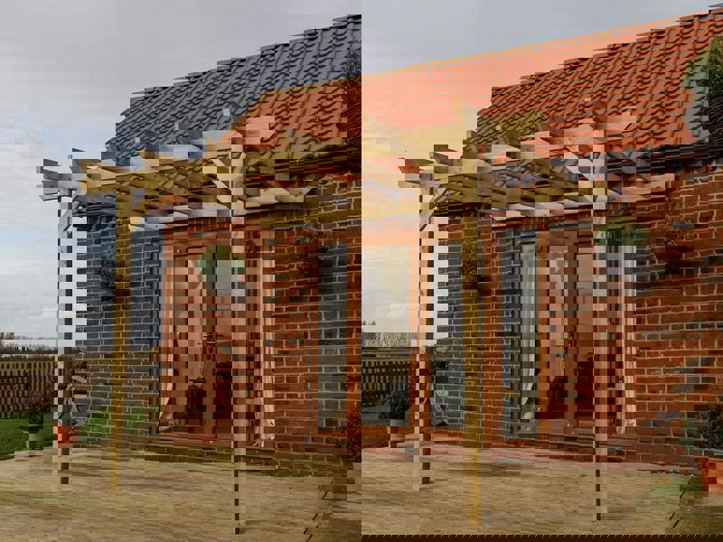 Arbor Garden Solutions Wall Mounted Wooden Pergola Kit - Chamfered Design