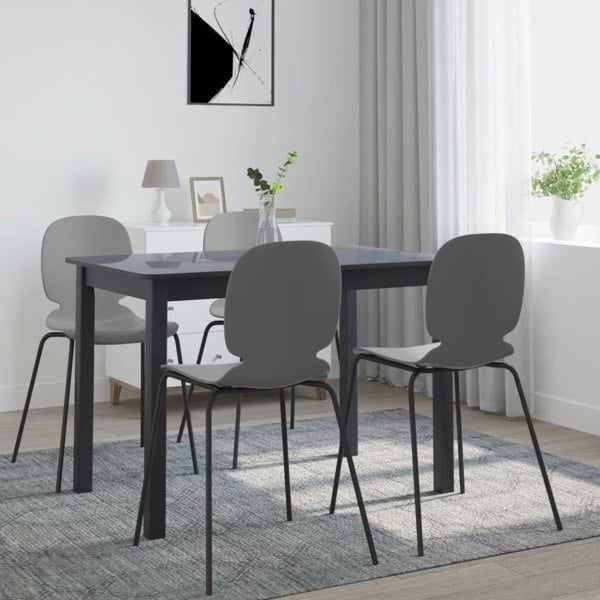 Berkfield Dining Table Black 114x71x75 cm Solid Rubber Wood