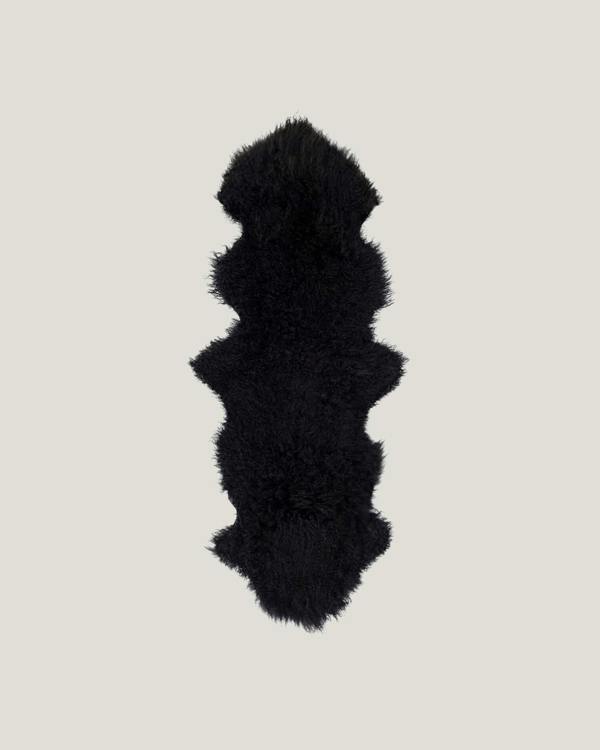 Black Mongolian Sheepskin Rug