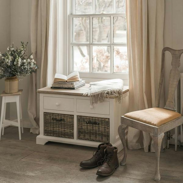 Statement Furniture Florence Storage Bench with 2 Drawers and 2 Baskets Assembled
