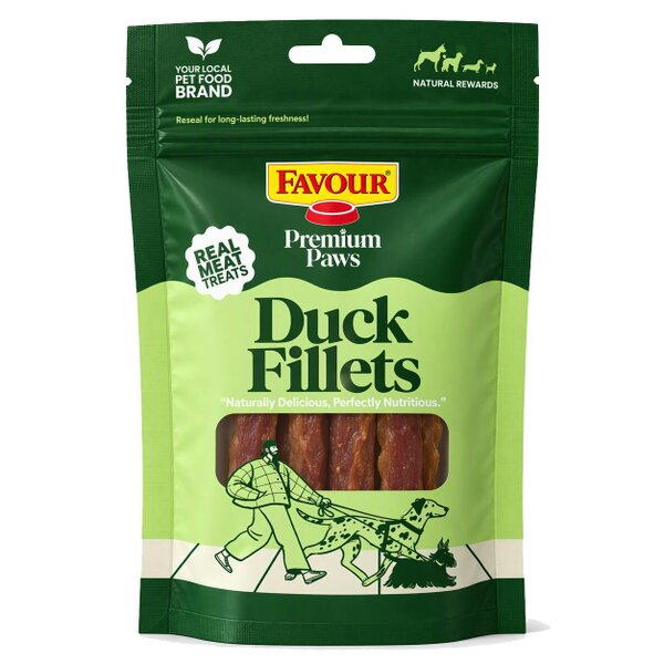Favour Premium Paws Duck Fillets Dog Treats 100g / 300g Value Pack