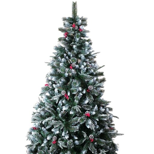 Samuel Alexander Premier Christmas Tree 8ft New Jersey Spruce PVC PE Bristle Festive Berries Cones