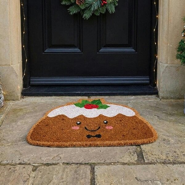 Garden Greatness Shaped Christmas Pudding Door Mat