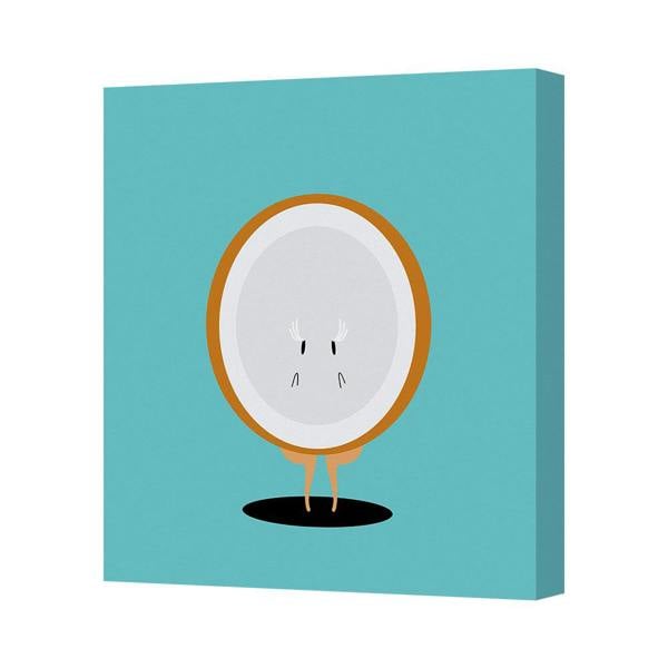 Benjamin Tate Design Contemporary Circular Cartoon Canvas Art Print Teal Background