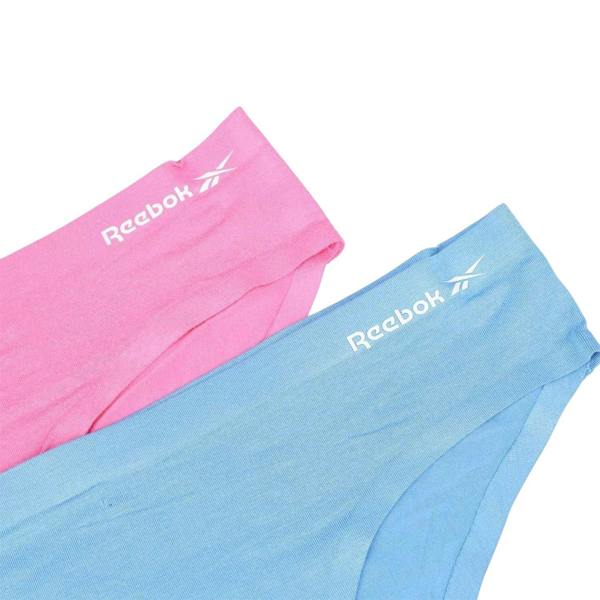 Reebok Womens/Ladies Plain Briefs (Pack of 2) - Blue/Pink - 
