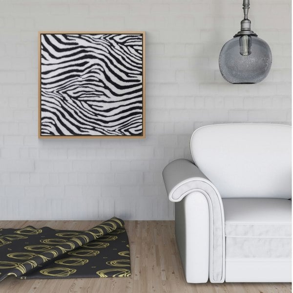 Warren Reed Zebra Texture Pattern Framed Canvas