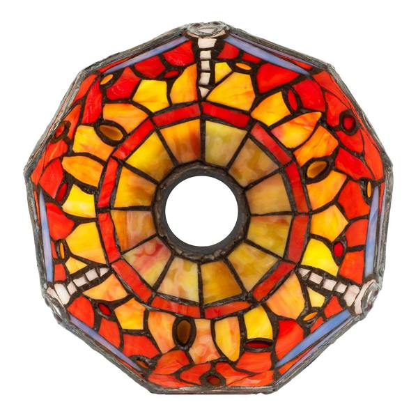 Vivid Orange and Amber Stained Glass Dragonfly Tiffany Pendant Shade Image 5