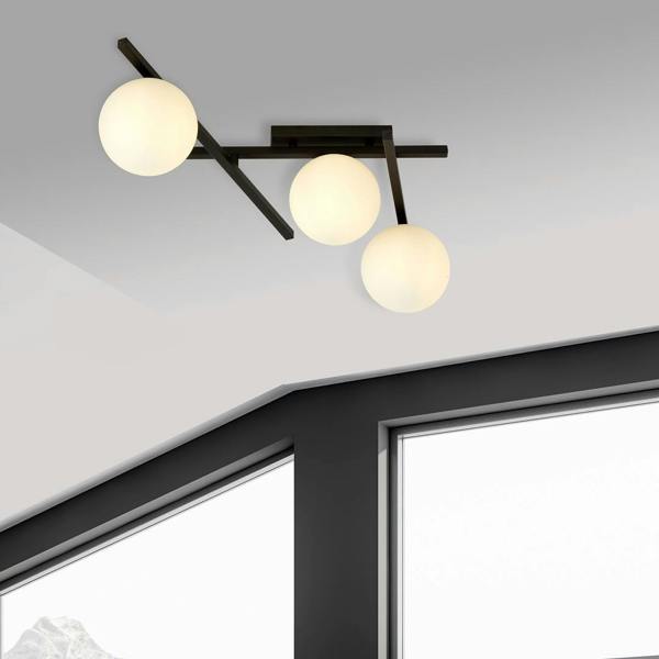 Emibig SMART Ceiling lamp  3 x E14 Black with White Shade