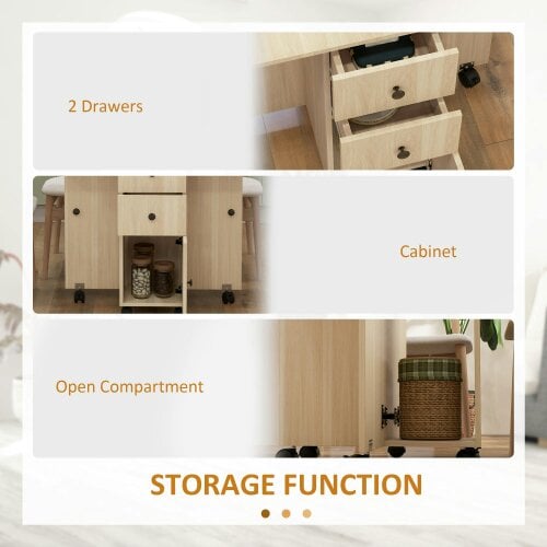 Wyld Haus Tofaba Wooden Wood Effect Drop Leaf Dining Table With Integrated Storage