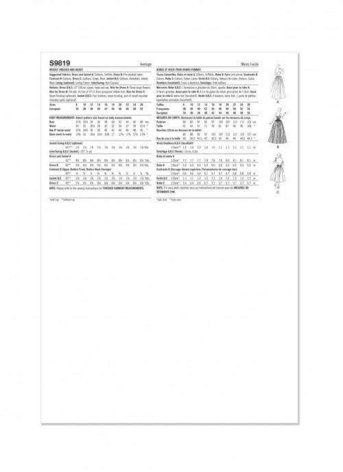 Simplicity Sewing Pattern 9819, Dresses, Jackets, Vintage Style for Women, K5 (8-10-12-14-16) - Intermediate