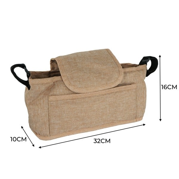 Monstershop Pet Stroller Caddy Bag - Woven Beige