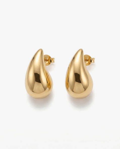 Elk & Bloom Medium Chubby 14K Gold Teardrop Drop Studs