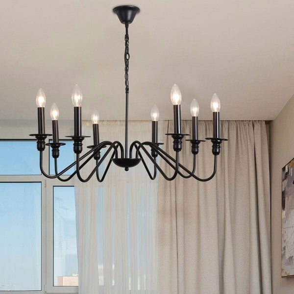 Vintage Style Candle Pendant Light Living and Home 8-Light