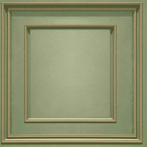 World Of Wallpaper Forbidden Fruit Panel Wallpaper - Sage Green/Gold