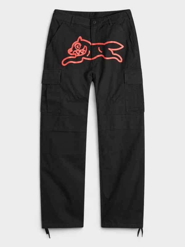 Icecream Running Dog Cargo Pant Black Red - Mens