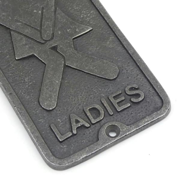 Antique Cast Iron Toilet Door Signs - 150mm x 75mm