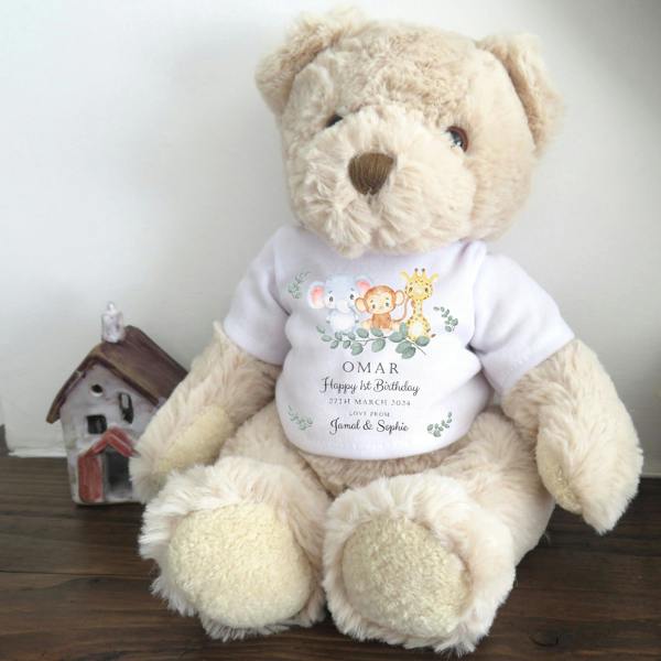 Aye Do Gifts Personalised Luxury Teddy Bear Animals Boys Birthday T-shirt
