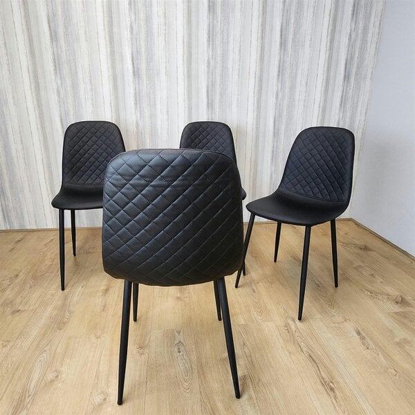 Kosy Koala Dining Chairs Set of 4 Black Leather Kitchen Chairs