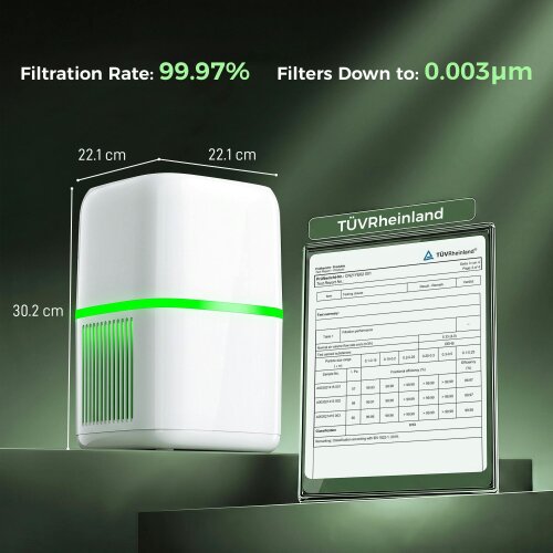 HOMCOM Smart Air Purifier for Home Bedroom, HEPA Filter, Sleep/Auto Mode