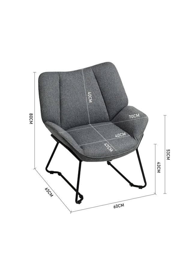 Living and Home Minimalist Linen Armchair Grey