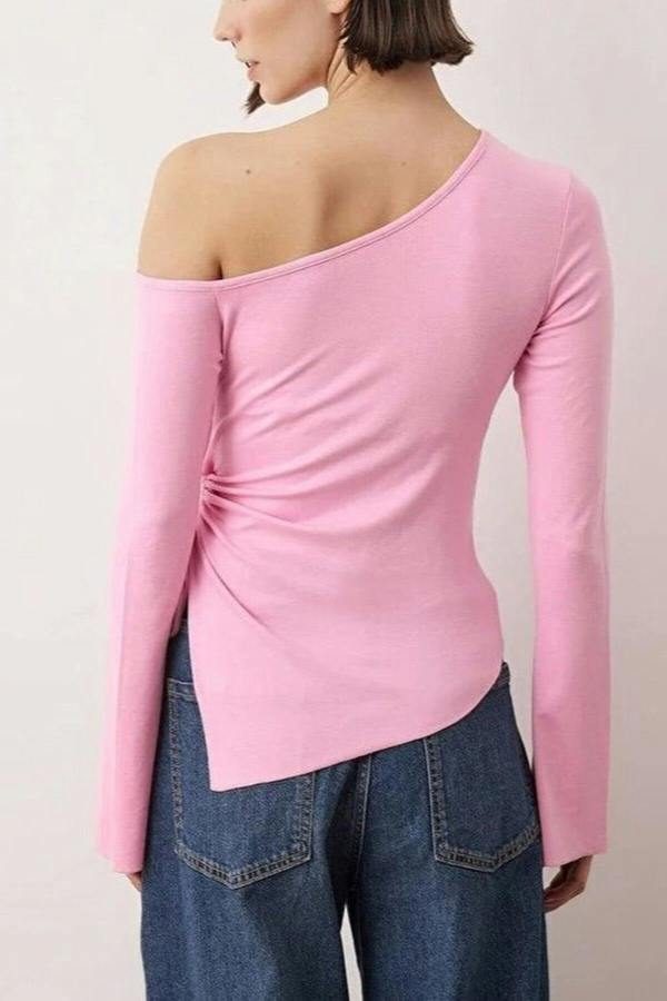 WOVCOR Asymmetrical Spanish Sleeve Knit Blouse