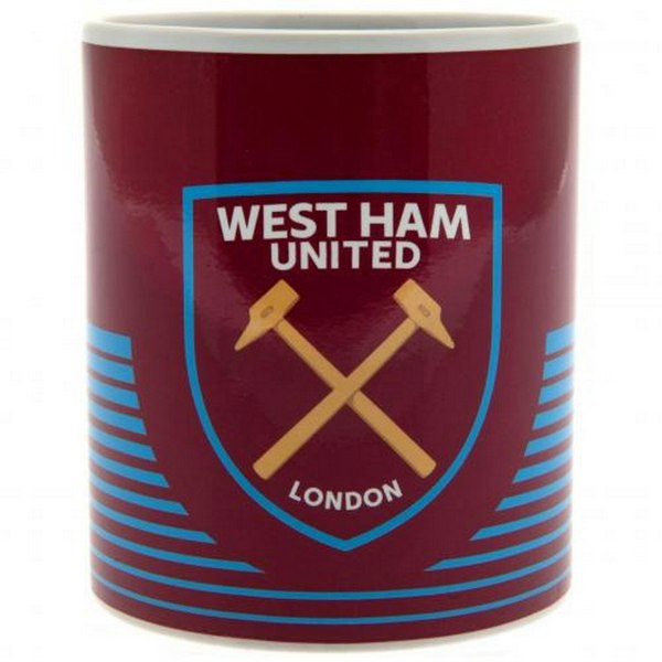 West Ham United FC Crest Novelty Mug - Burgundy/Sky Blue/Yellow