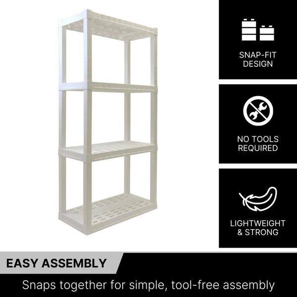 Oskar 4 Tier Shelves Garage Shelving Units Heavy Duty Storage Racking Shelf 35x76x144cm