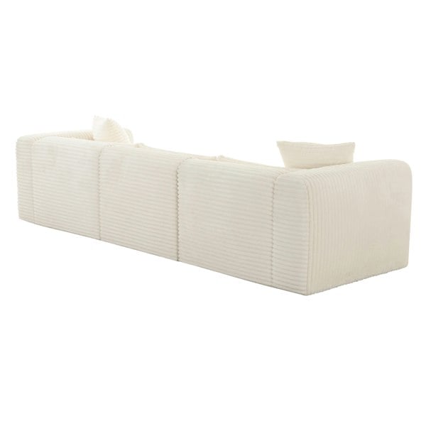 Furniture Edit Tarra Fluffy Oversized Cream Corduroy Modular Sofa