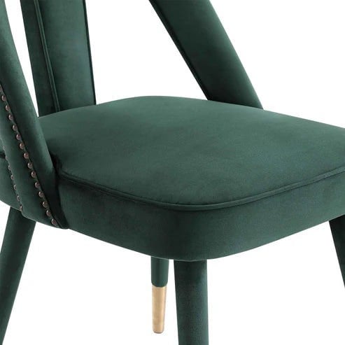 Furniture Edit Petra Forest Green Velvet Side Dining Chair