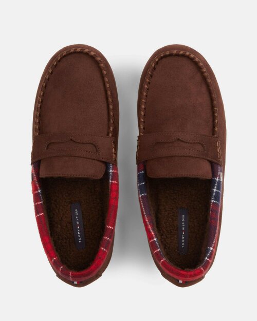 Tommy Hilfiger Check Driver Mens Hilfiger House Shoes - Burgundy/Burgundy Solid